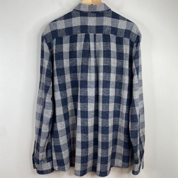 Johnnie O Flannel Shirt XL Plaid Silk Wool Surf Button Down Beach Fisherman Fall - Picture 6 of 13